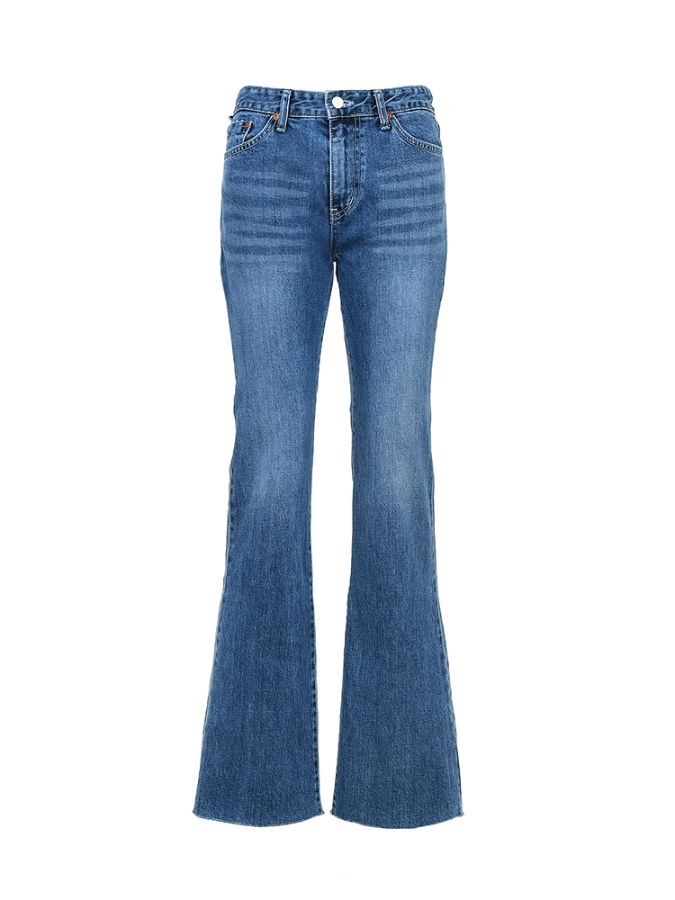 USA HIGH RISE BOOTS CUT JEANS BLUE