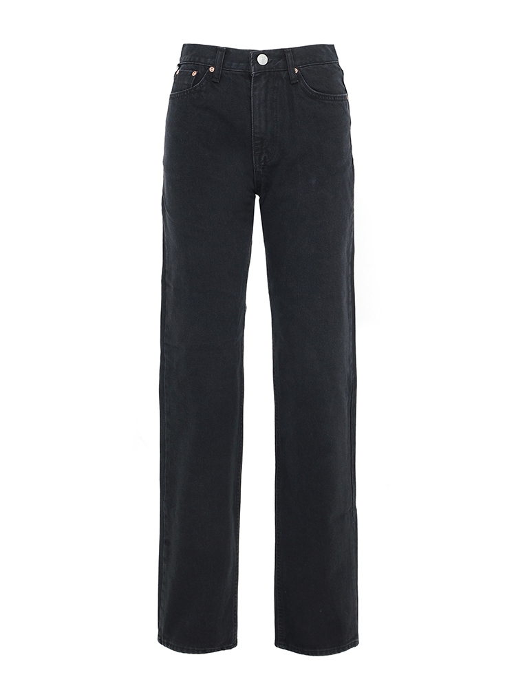 USA HIGH RISE STRAIGHT JEANS BLACK