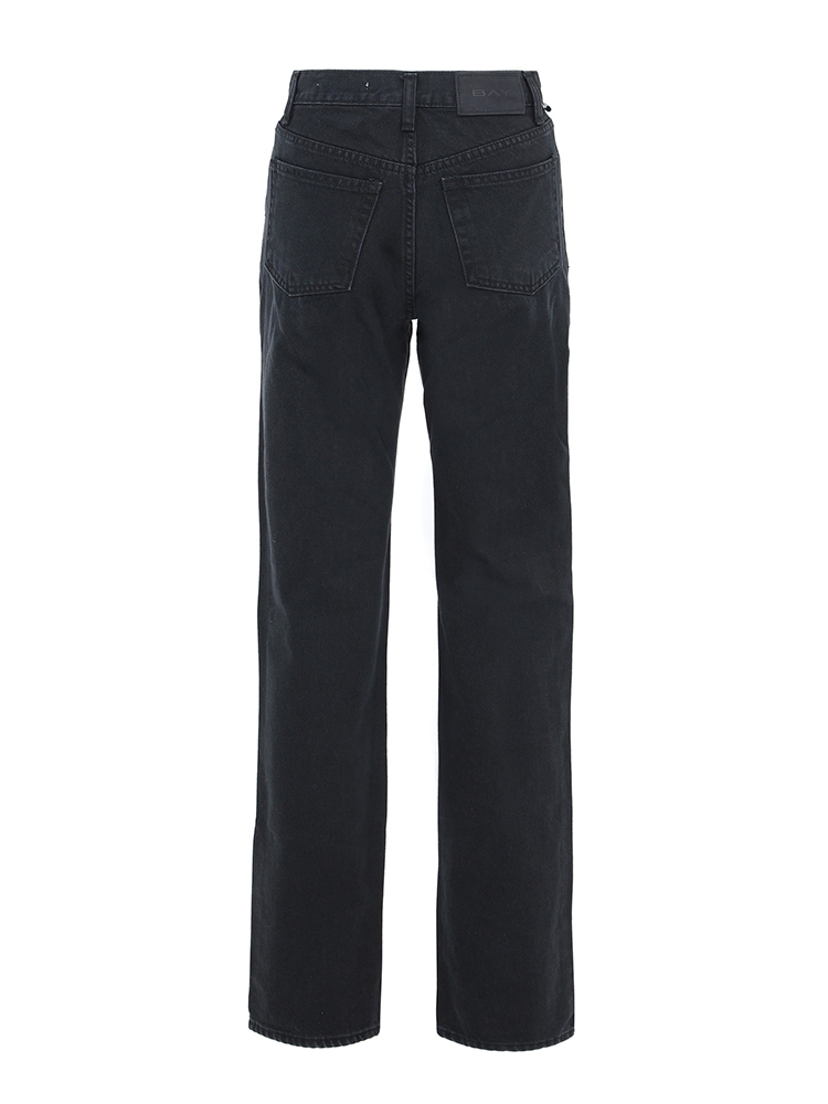 USA HIGH RISE STRAIGHT JEANS BLACK