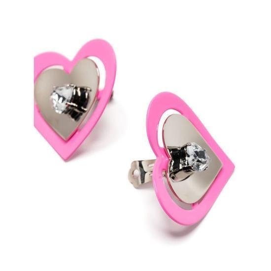 [해외배송] 23SS 사프 사푸 이어링 NEON HEART EARRINGS PINK SILVER PINK