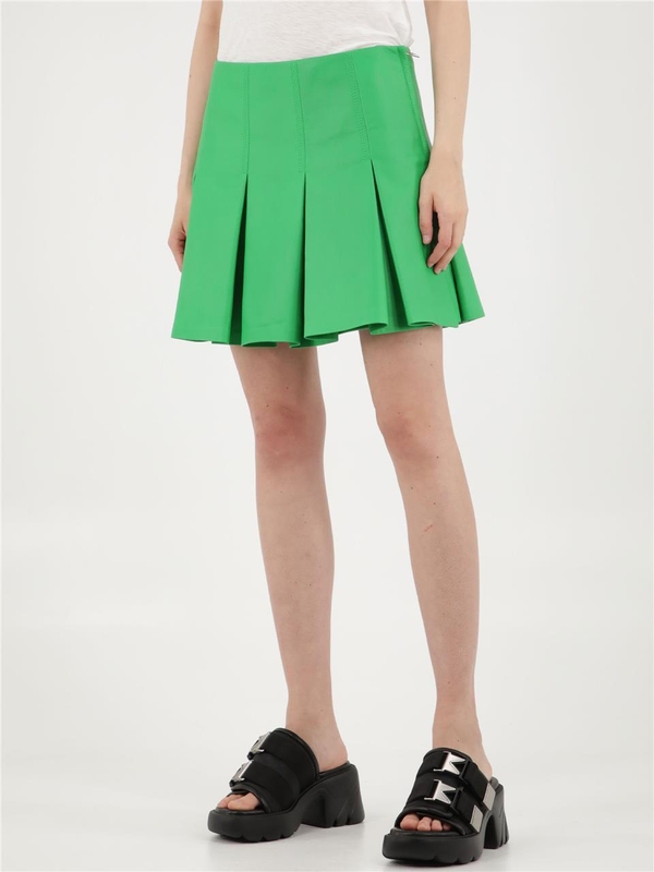 보테가베네타 SS22 Green leather skirt 701478_V23U0_4809