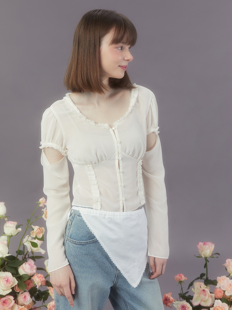 TWO-WAY CHIFFON BLOUSE (CREAM)