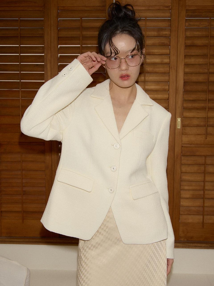 Classic Tweed Jacket_ Ivory