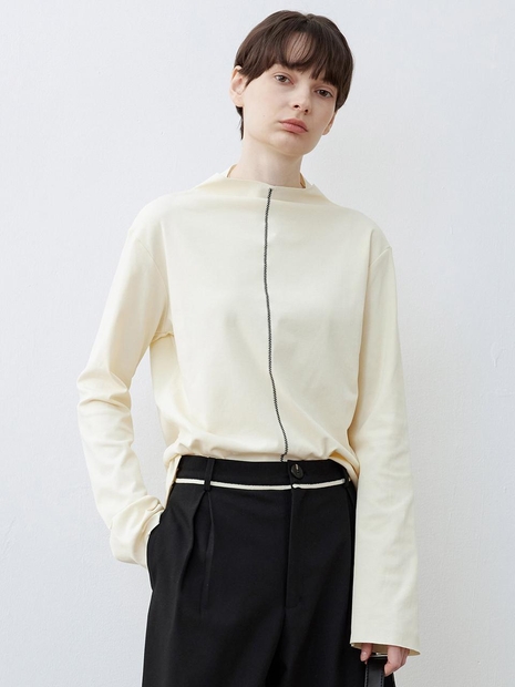 TG_Middle line long sleeves top_IVORY