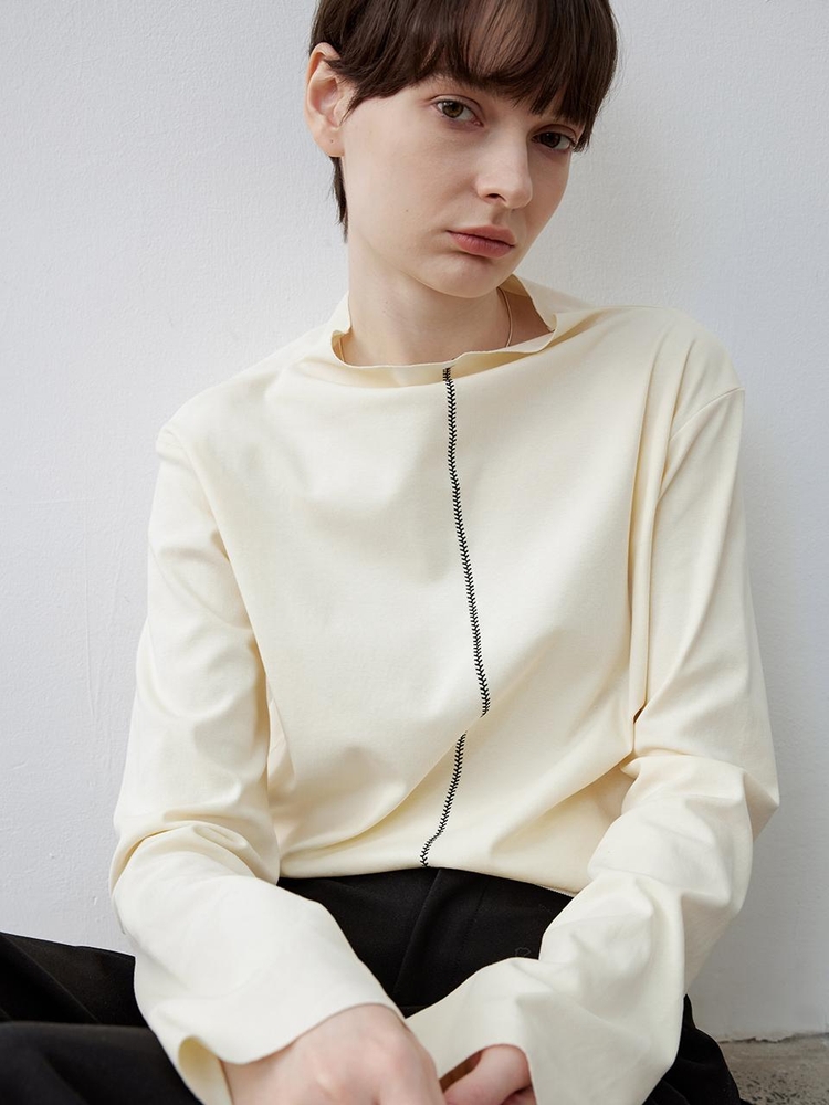 TG_Middle line long sleeves top_IVORY