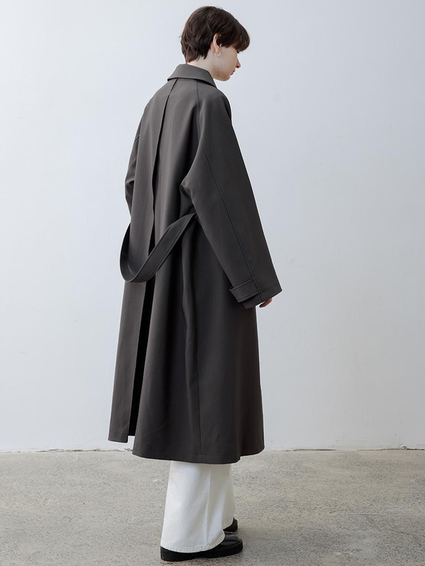 TG_Classic belted windbreaker coat_BLACK