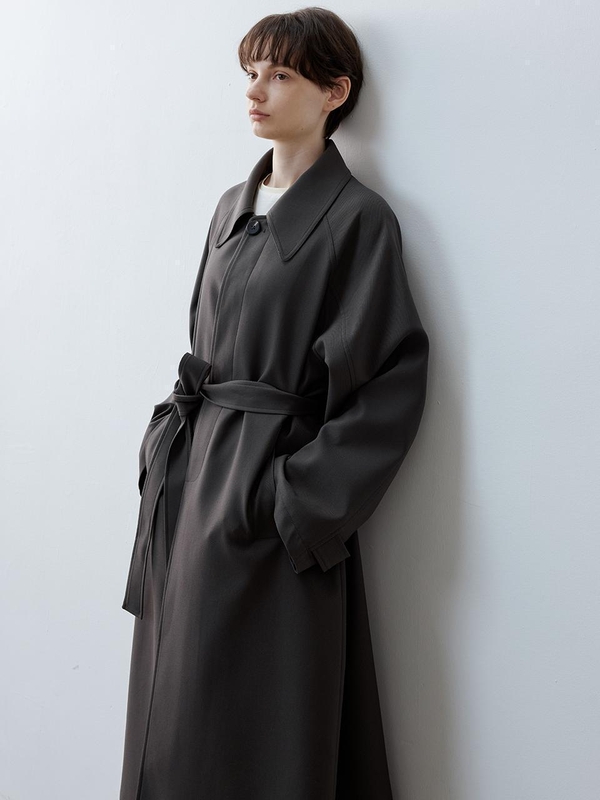 TG_Classic belted windbreaker coat_BLACK