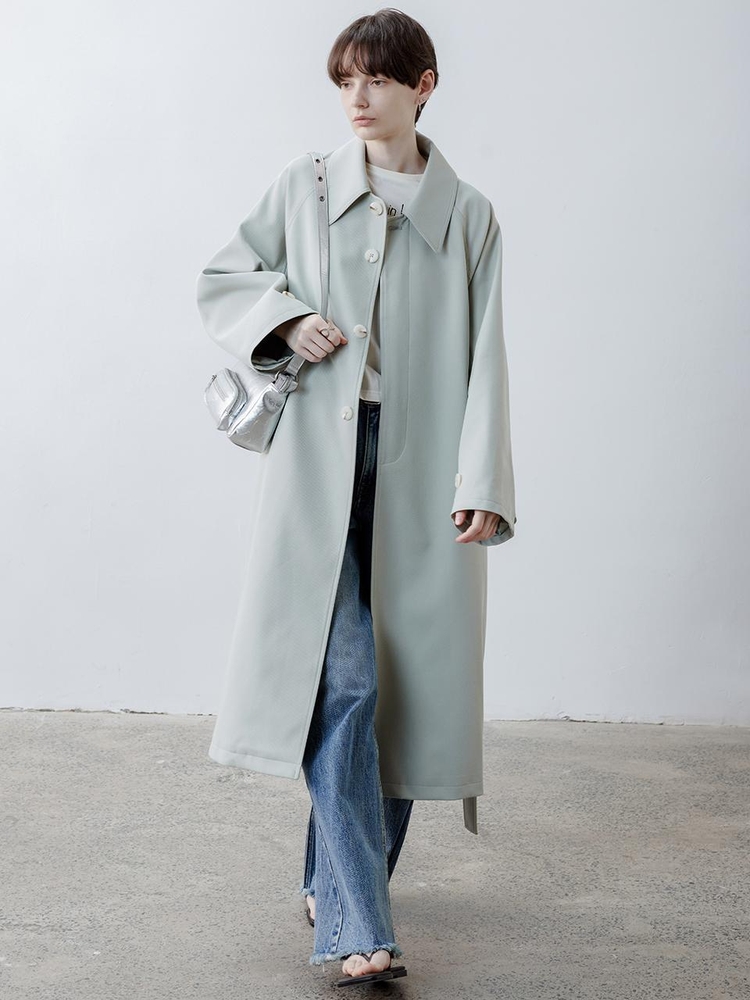 TG_Classic belted windbreaker coat_MINT