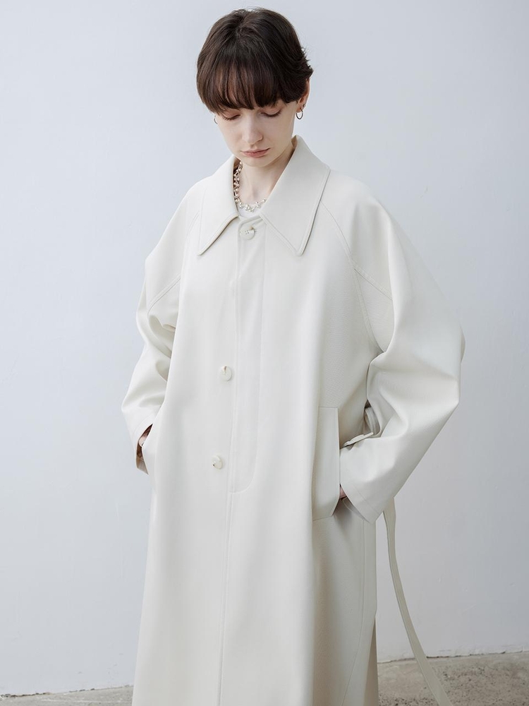 TG_Classic belted windbreaker coat_IVORY