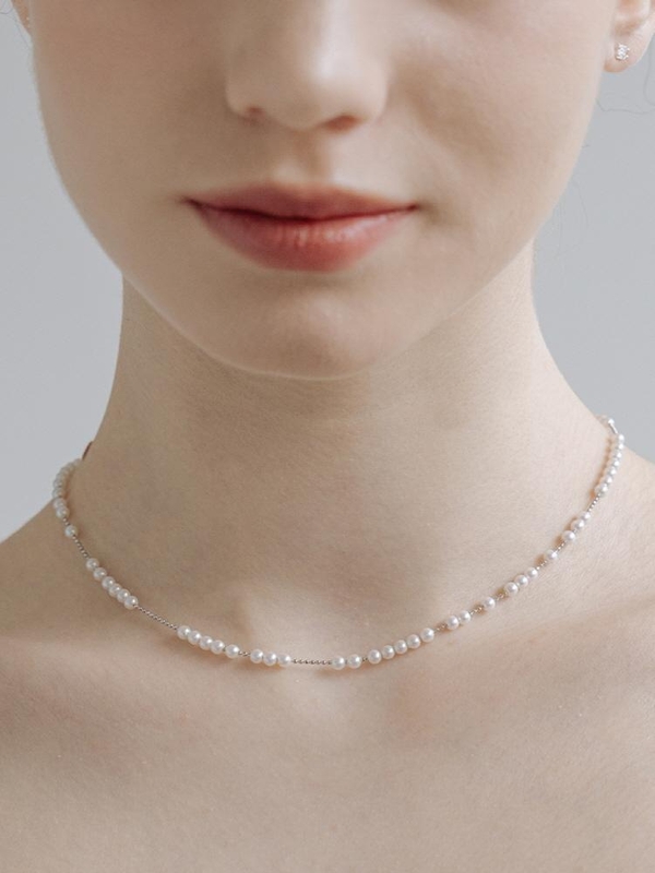 HTY014 Glossy mini pearl necklace