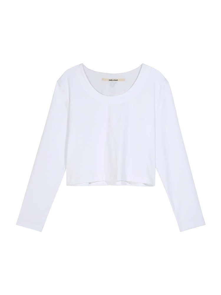 LOGO ROUND CROPPED T-SHIRT WHITE MBCFTO012WH