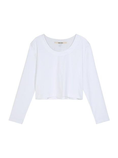 LOGO ROUND CROPPED T-SHIRT WHITE MBCFTO012WH