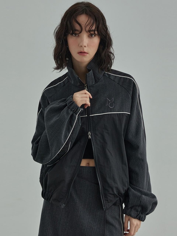 mono nylon wind jacket-black