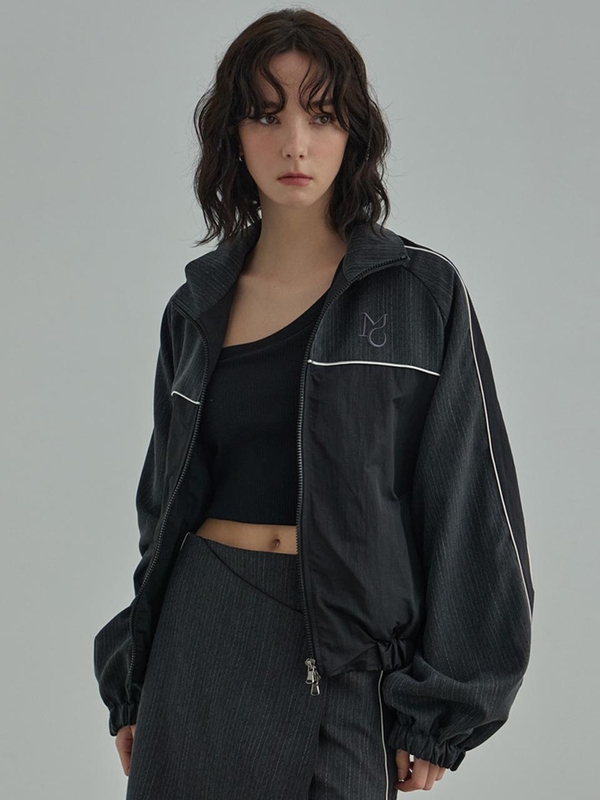 mono nylon wind jacket-black