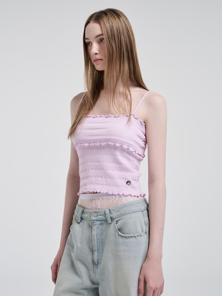 Wave Logo Sleeveless Top, Lavender Pink