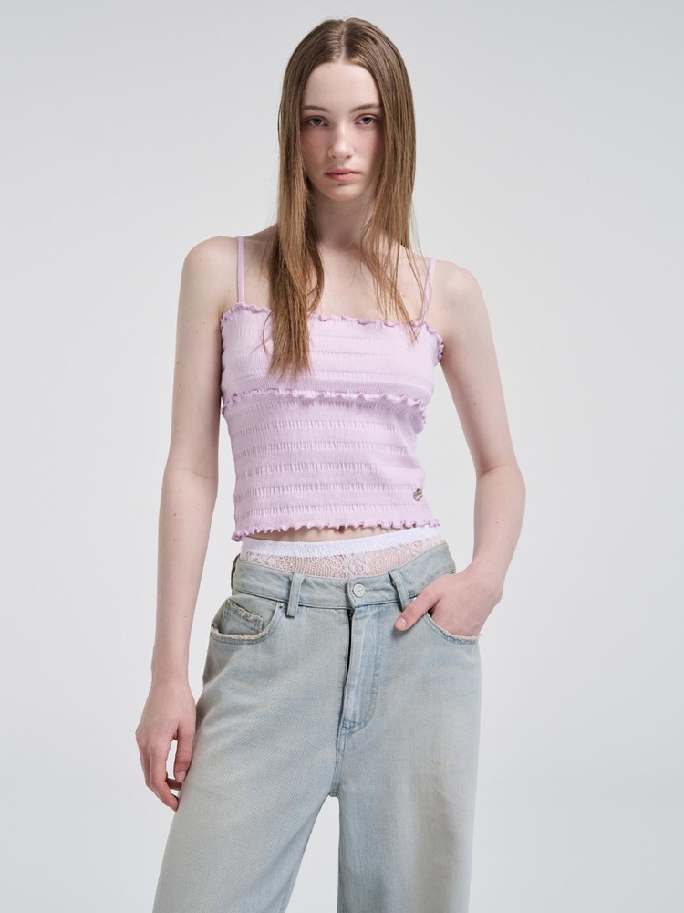 Wave Logo Sleeveless Top, Lavender Pink