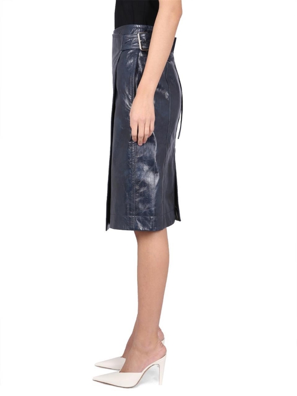 보테가베네타 SS23 LEATHER MIDI SKIRT 743739_V2QS04217