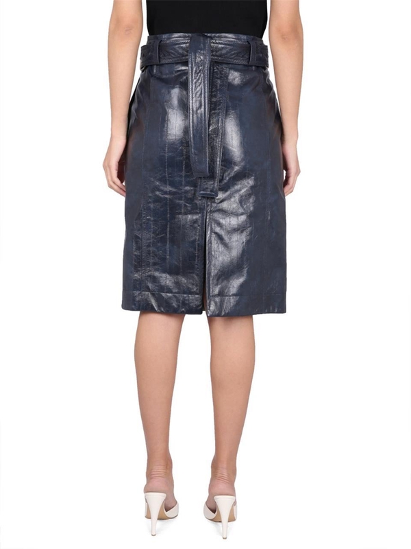 보테가베네타 SS23 LEATHER MIDI SKIRT 743739_V2QS04217