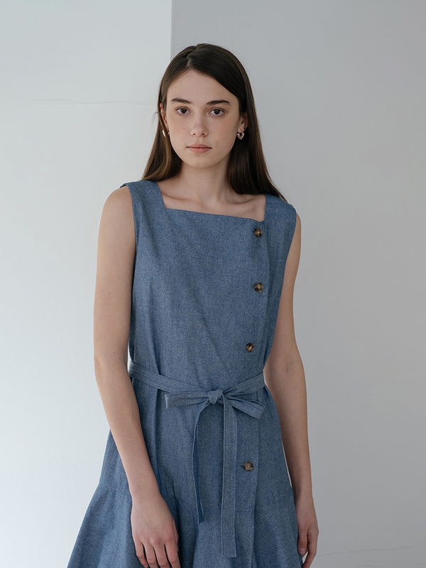 Denim Flared Hem Dress