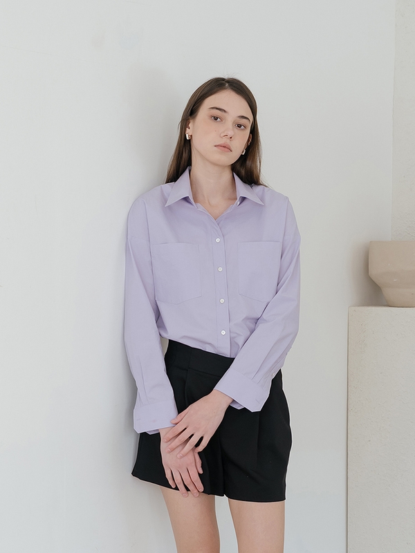 Lavender Cropped Shirt