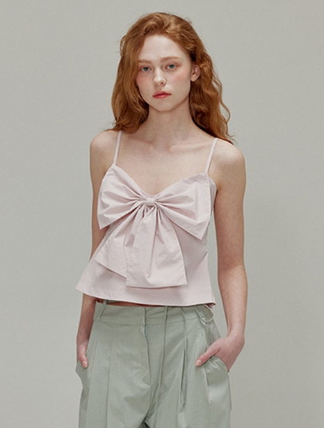 Big Ribbon Peplum Bustier_Light Pink