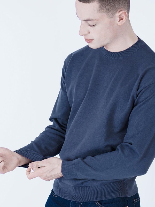 Heavy Basic Round Knit (Navy)