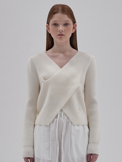 Wrap Layered Knit Ts_Ivory