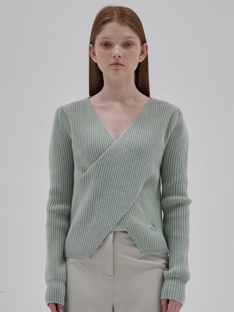 Wrap Layered Knit Ts_Mint