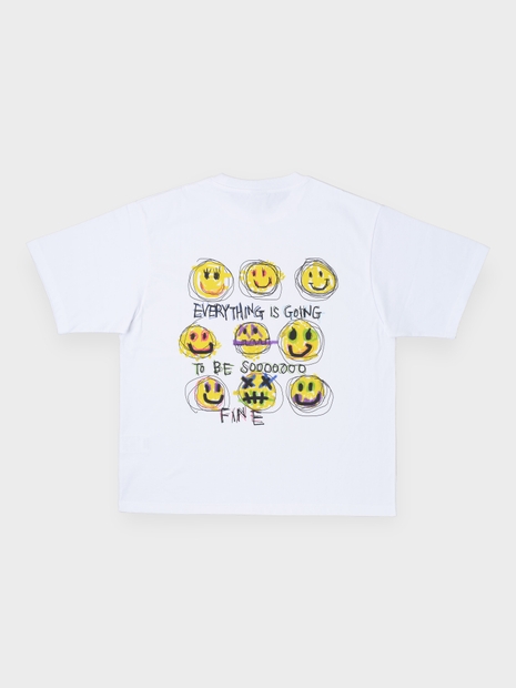 DOODLE SMILELY TEE - WHITE