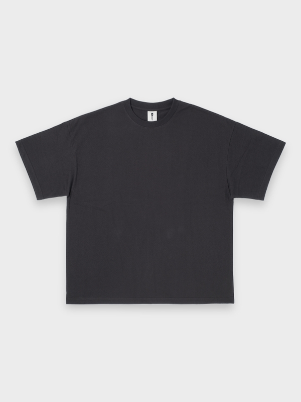 OVERSIZE FIT PAPER TAPE TEE - CHARCOAL