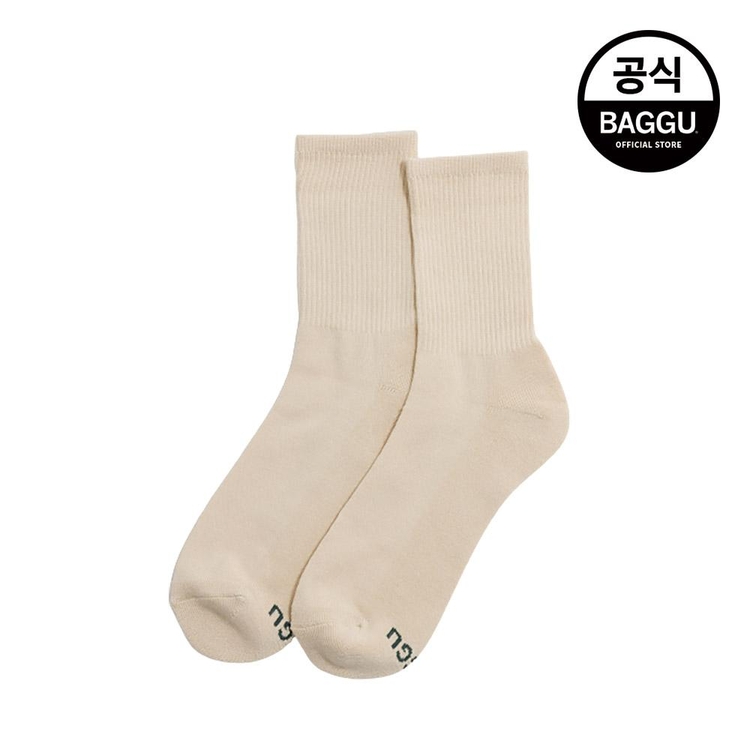 BAGGU 바쿠 골지 양말 에크루 스몰