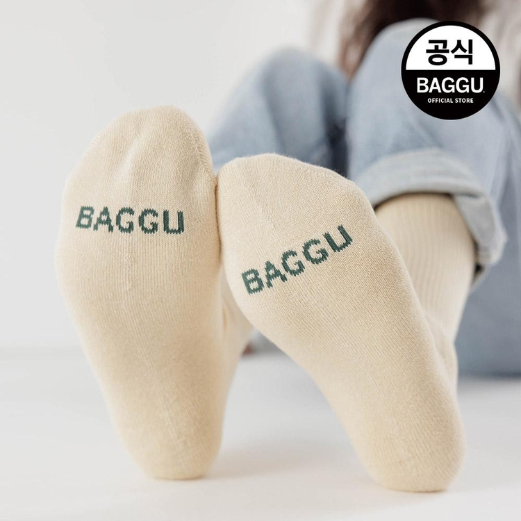 BAGGU 바쿠 골지 양말 에크루 스몰