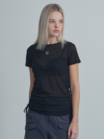 SeeThrough String T-Shirt-Black