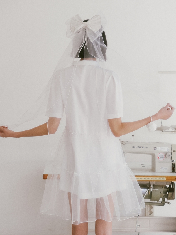 Bridal Tutu Mini Dress_white