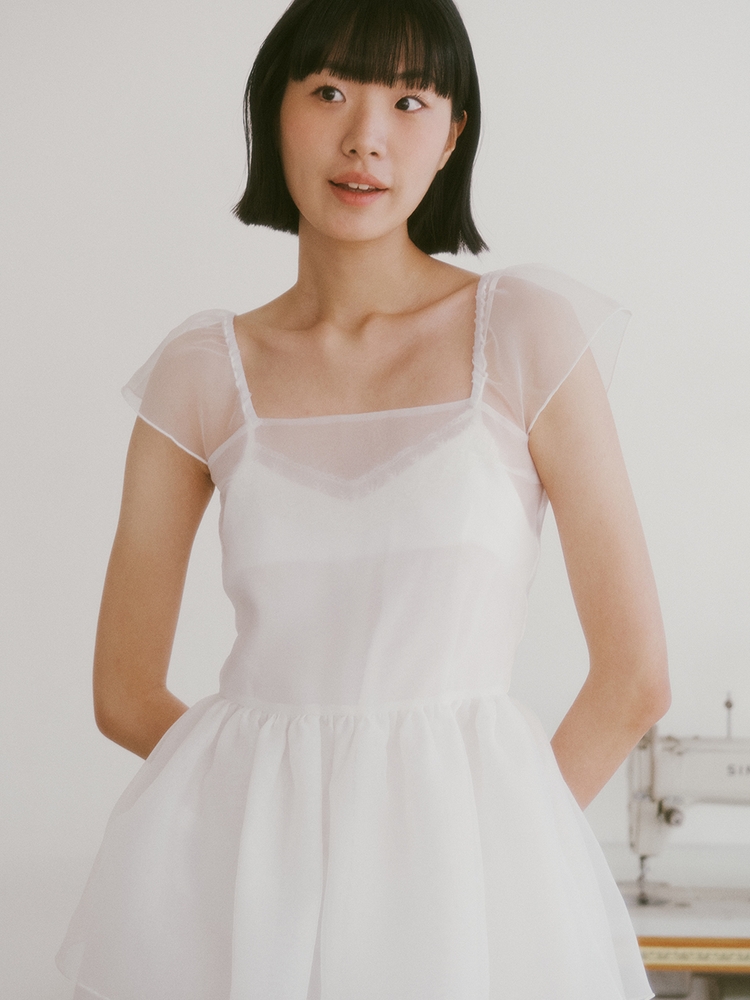 Bridal Peony Tiered Dress_white