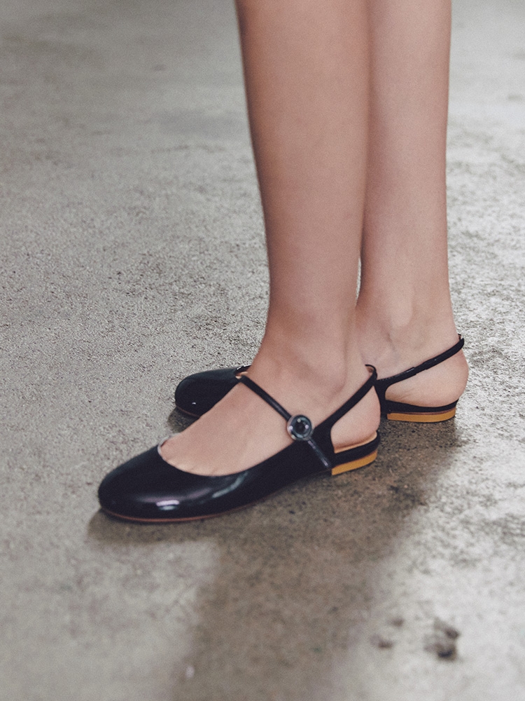 Black 403F feminine sling back_1cm