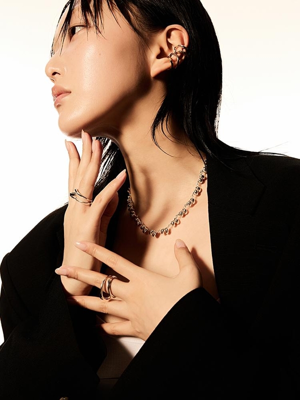 HUSTAD 190 Mirror Gold Earcuff_ 925 실버 / 14k 골드 미러 이어커프