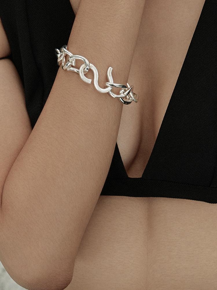 HUSTAD 139 Silver combo Bracelet_ 14k 골드 / 925 실버 콤보 브레이슬렛