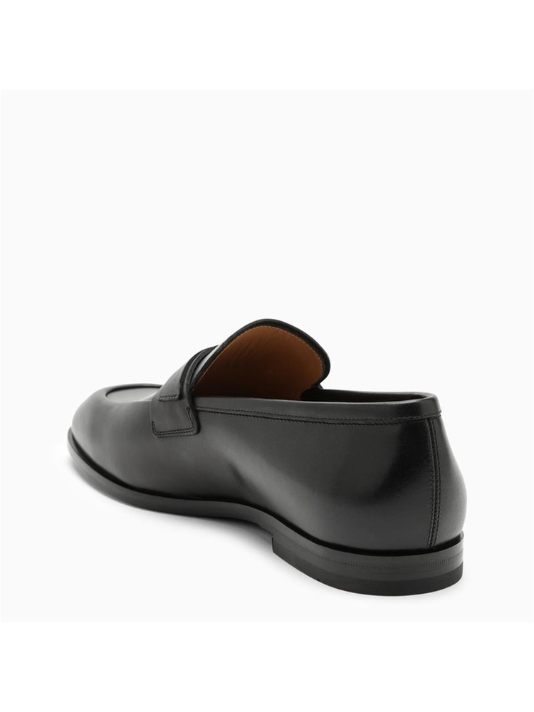 페라가모 SS24 Ferragamo Black leather Gancini ornament moccasin 07657853ELE