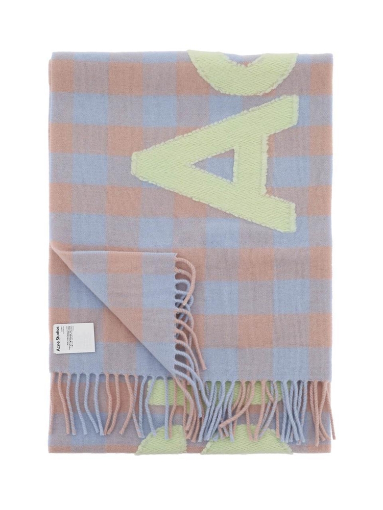 아크네 스튜디오 SS24 Acne studios checked scarf with logo pattern CA0262