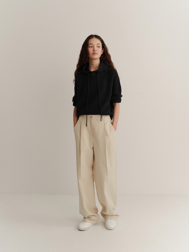 Brenda Pintuck Slacks (Light Beige)