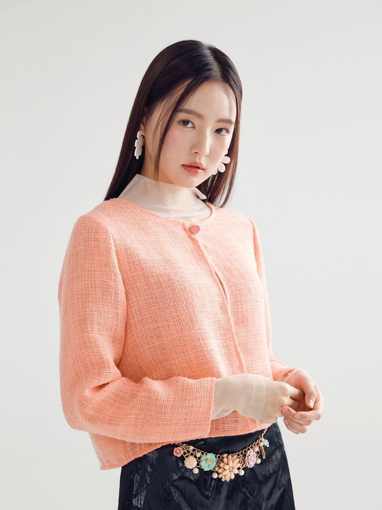 TWEED JACKET _ PEACH