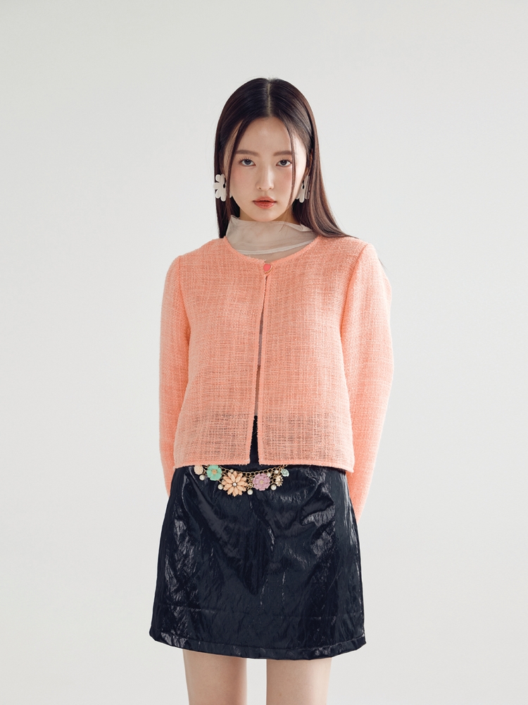 TWEED JACKET _ PEACH