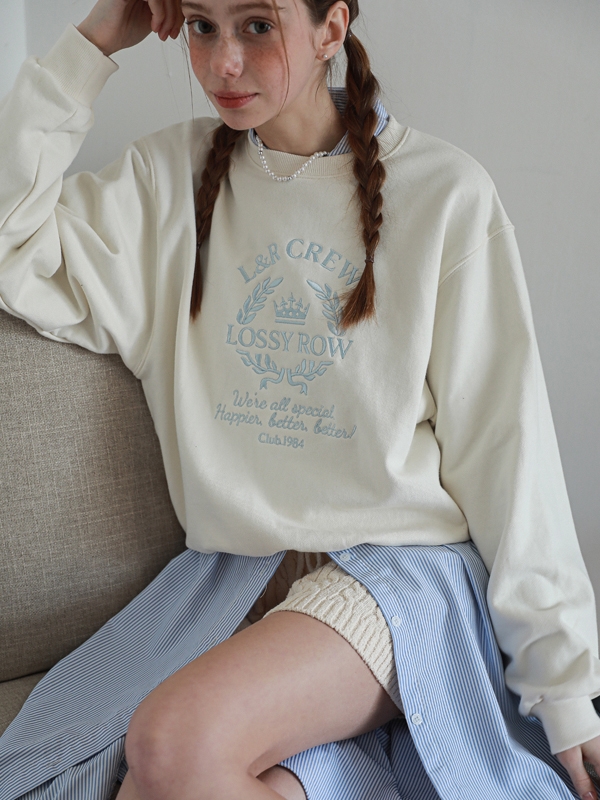 L&R CREW Logo sweatshirt _Cream