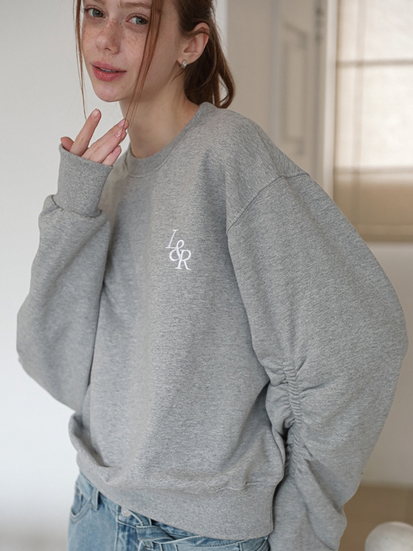 L&R Logo Shirring sweatshirt_Gray