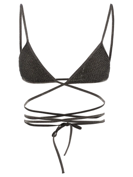 팜 엔젤스 SS24 Criss Cross lurex bikini top PWFH011S24FAB0011076