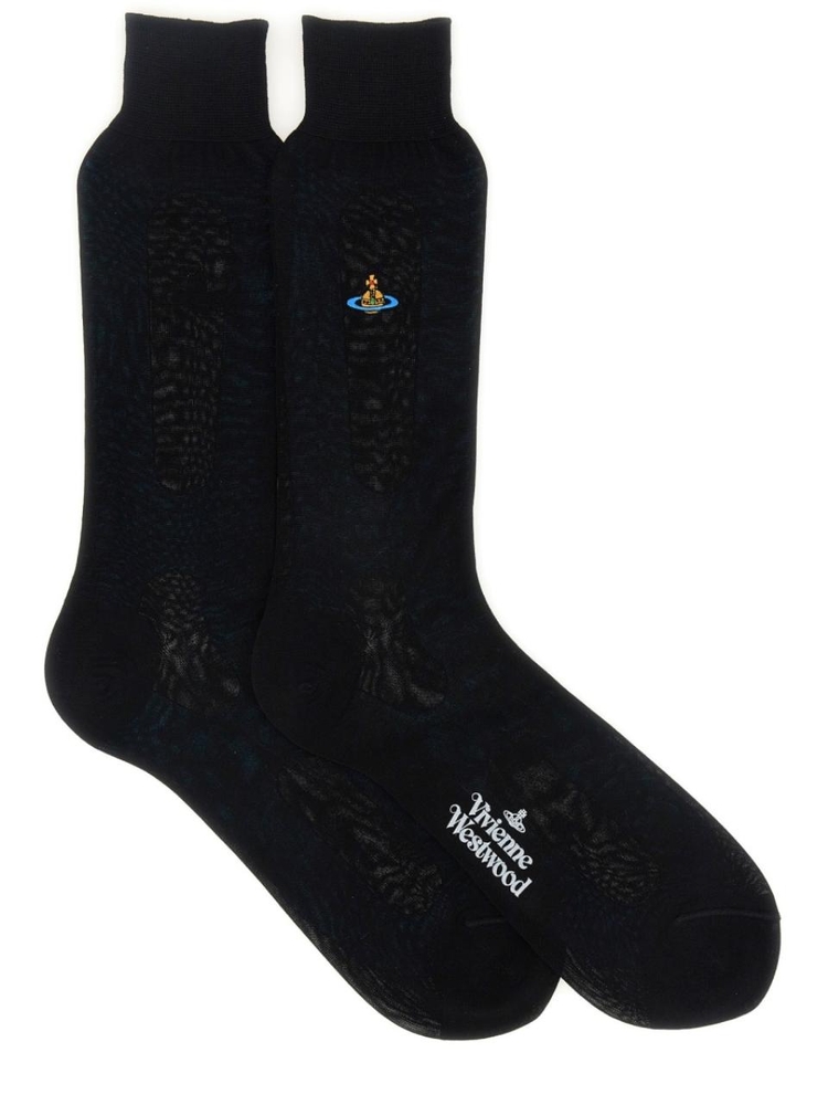 비비안웨스트우드 SS24 SOCK WITH ORB EMBROIDERY 81040001_K001DN401