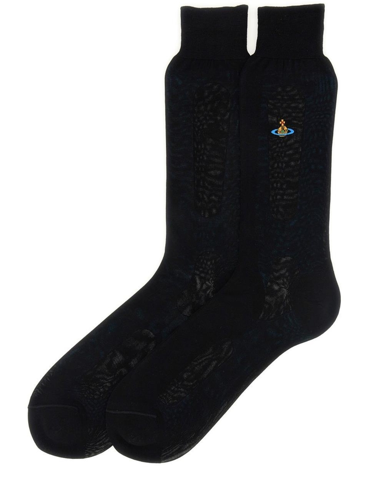 비비안웨스트우드 SS24 SOCK WITH ORB EMBROIDERY 81040001_K001DN401