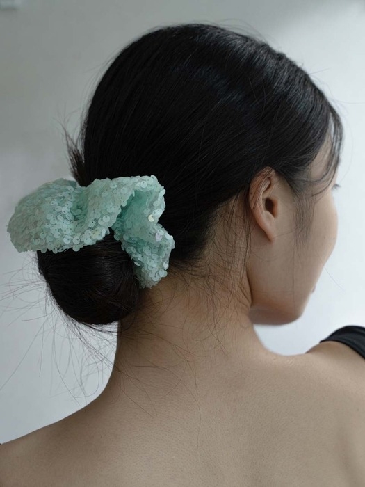 LANTERNE scrunchie | SEQUIN MINT