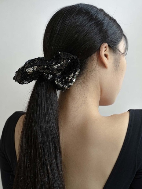 LANTERNE scrunchie | SEQUIN BLACK